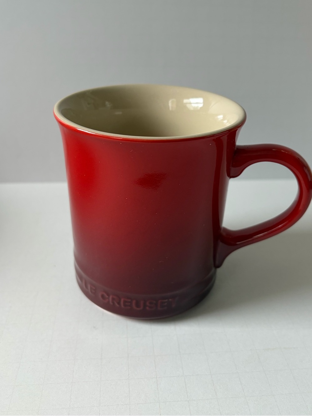 NEW Le Creuset Red Ceramic Mug with Cream Interior 14 oz